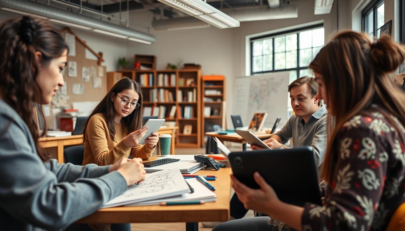 Structured study materials and learning resources on a desk
